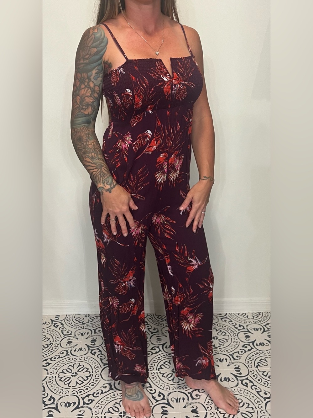 Knot Sisters Dark Floral Jumpsuit